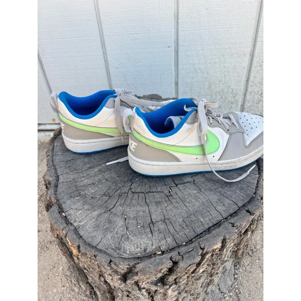 Nike Court‎ Borough Low Sneakers, White Blue Green, Sz 5Y Youth